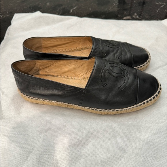 Chanel Espadrilles Lambskin. Black color. Size 40. Fair condition. - Picture 1 of 6
